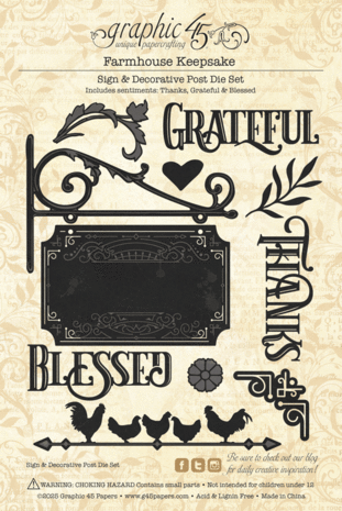 Graphic 45 Farmhouse 12x12 Inch Keepsake Kit with Exclusive Metal Die-Set (4503150)