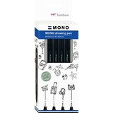 Tombow MONO Fine Drawing Pen Set (WS-EFL-H-F- 4P)