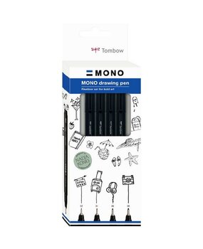 Tombow MONO Fine Drawing Pen Set (WS-EFL-H-F- 4P)