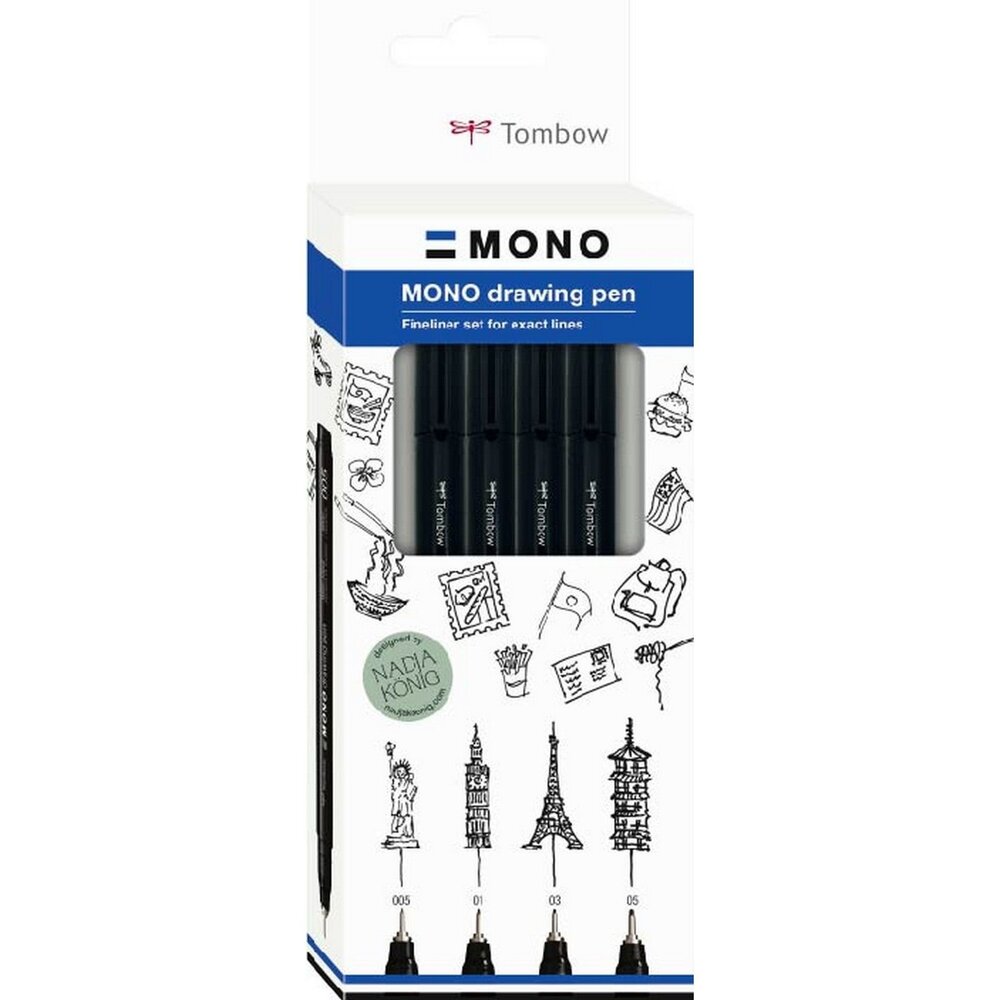 Tombow MONO Bold Drawing Pen Set (WS-EFL-H-B- 4P)