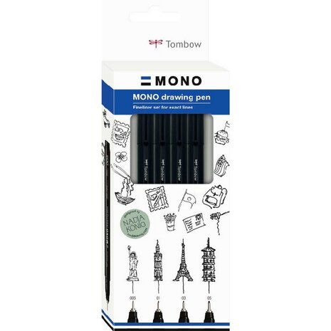 Tombow MONO Bold Drawing Pen Set (WS-EFL-H-B- 4P)