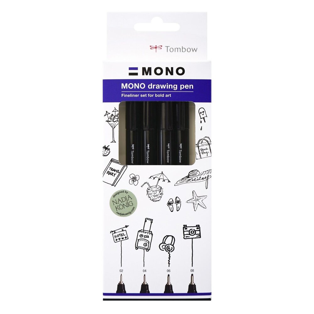 Tombow MONO Bold Drawing Pen Set (WS-EFL-H-B- 4P)