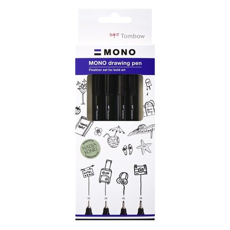 Tombow MONO Bold Drawing Pen Set (WS-EFL-H-B- 4P)