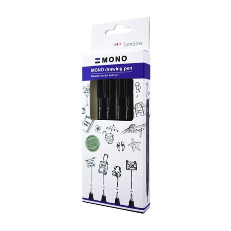 Tombow MONO Bold Drawing Pen Set (WS-EFL-H-B- 4P)