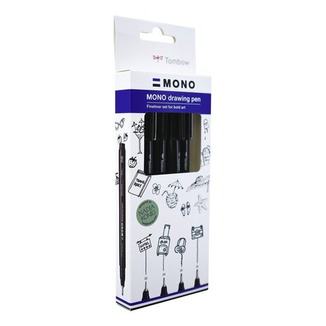 Tombow MONO Bold Drawing Pen Set (WS-EFL-H-B- 4P)