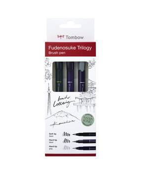Tombow Fudenosuke Brush Pen Trilogy (WS-BHS-3P)