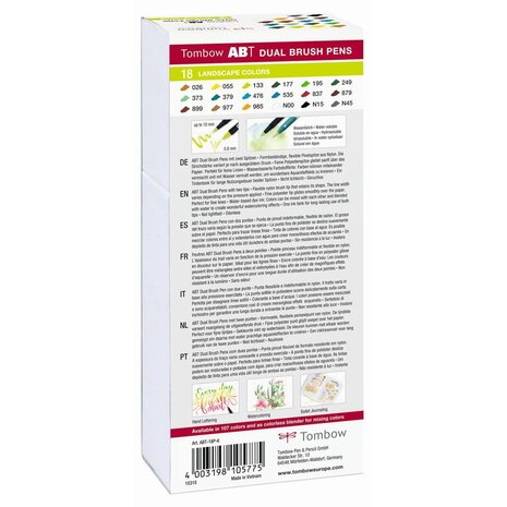 Tombow ABT Dual Brush Pens Landscape Colors (18pcs) (ABT-18P-6)