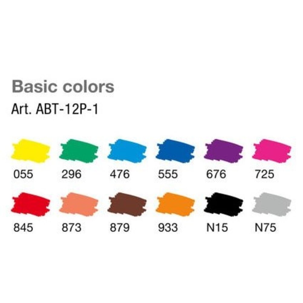 Tombow ABT Dual Brush Pens Primary Colors (12pcs) (ABT-12P-1)