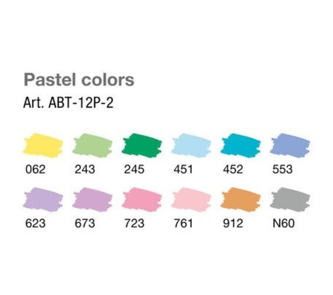 Tombow ABT Dual Brush Pens Pastel Colors (12pcs) (ABT-12P-2)