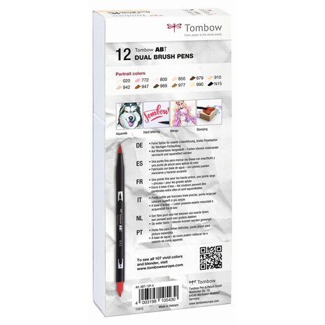 Tombow ABT Dual Brush Pens Portrait Colors (12pcs) (ABT-12P-4) Tombow ABT Dual Brush Pens Portrait Colors (12pcs) (ABT-12P-4)