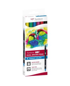 Tombow ABT Dual Brush Pens Primary Colors (6pcs) (ABT-6C-1)