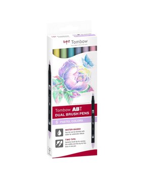Tombow ABT Dual Brush Pens Pastel Colors (6pcs) (ABT-6C-2)