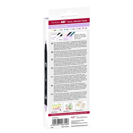 Tombow ABT Dual Brush Pens Pastel Colors (6pcs) (ABT-6C-2)
