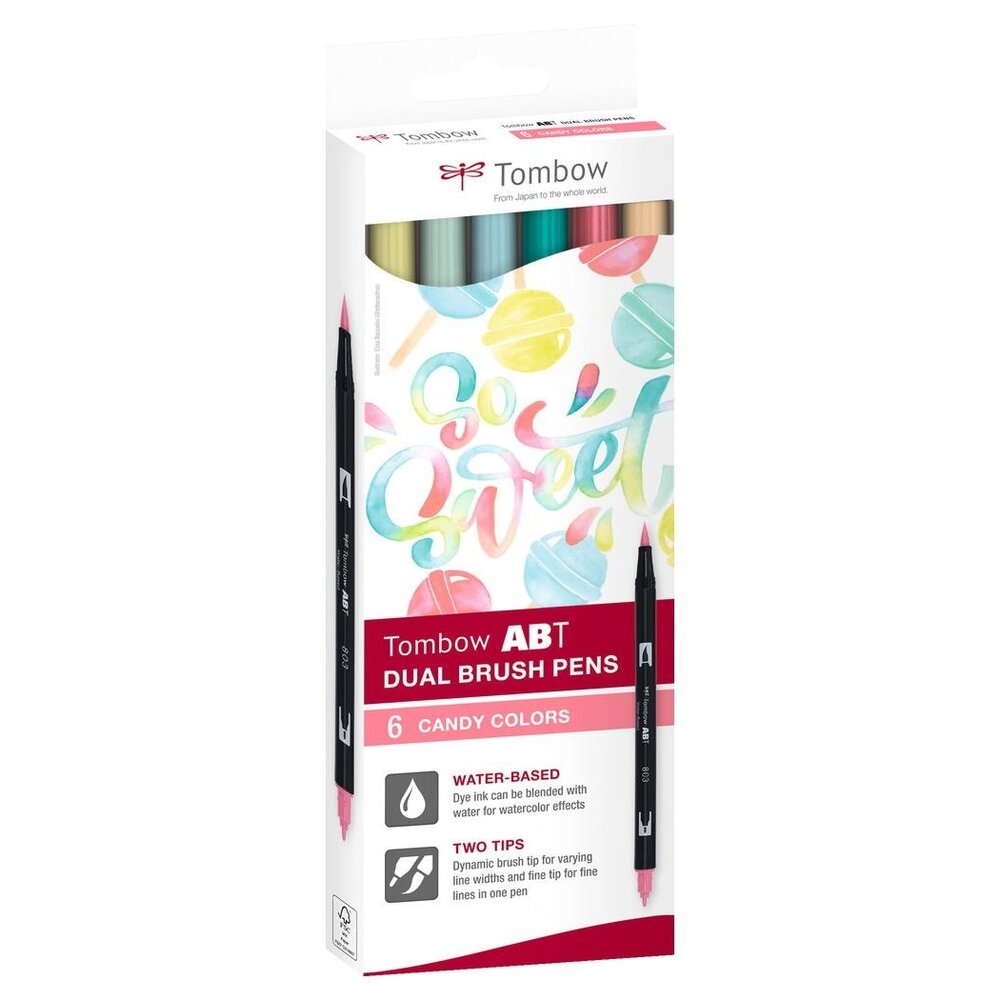 Tombow ABT Dual Brush Pens Candy Colors (6pcs) (ABT-6C-4)