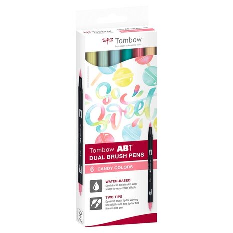 Tombow ABT Dual Brush Pens Candy Colors (6pcs) (ABT-6C-4)