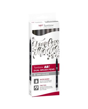 Tombow ABT Dual Brush Pens Gray Colors (6pcs) (ABT-6C-6)