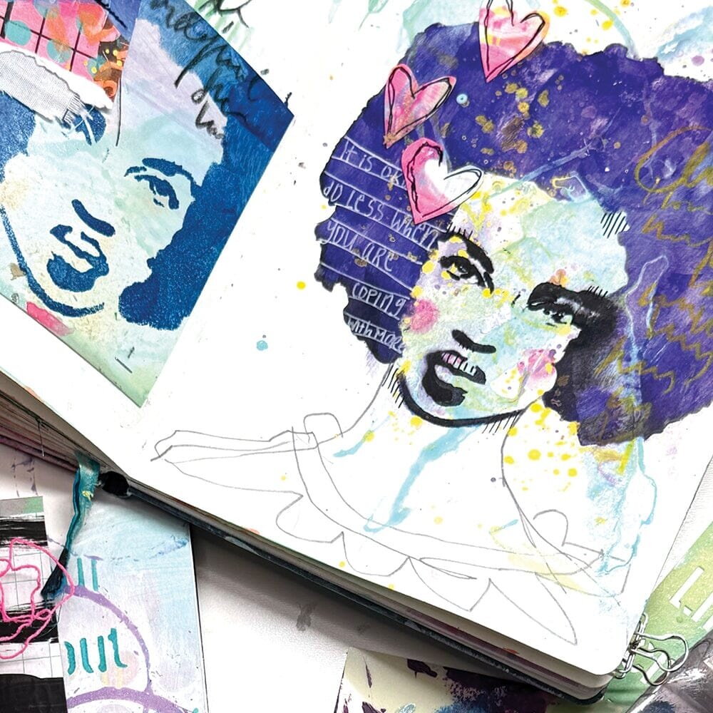 Dina Wakley MEdia Masking Stencil Proud Woman (MDS87731)