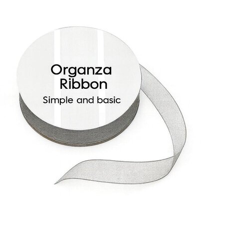Simple and Basic Grey Organza Ribbon (8mmx10m) (SBA403)