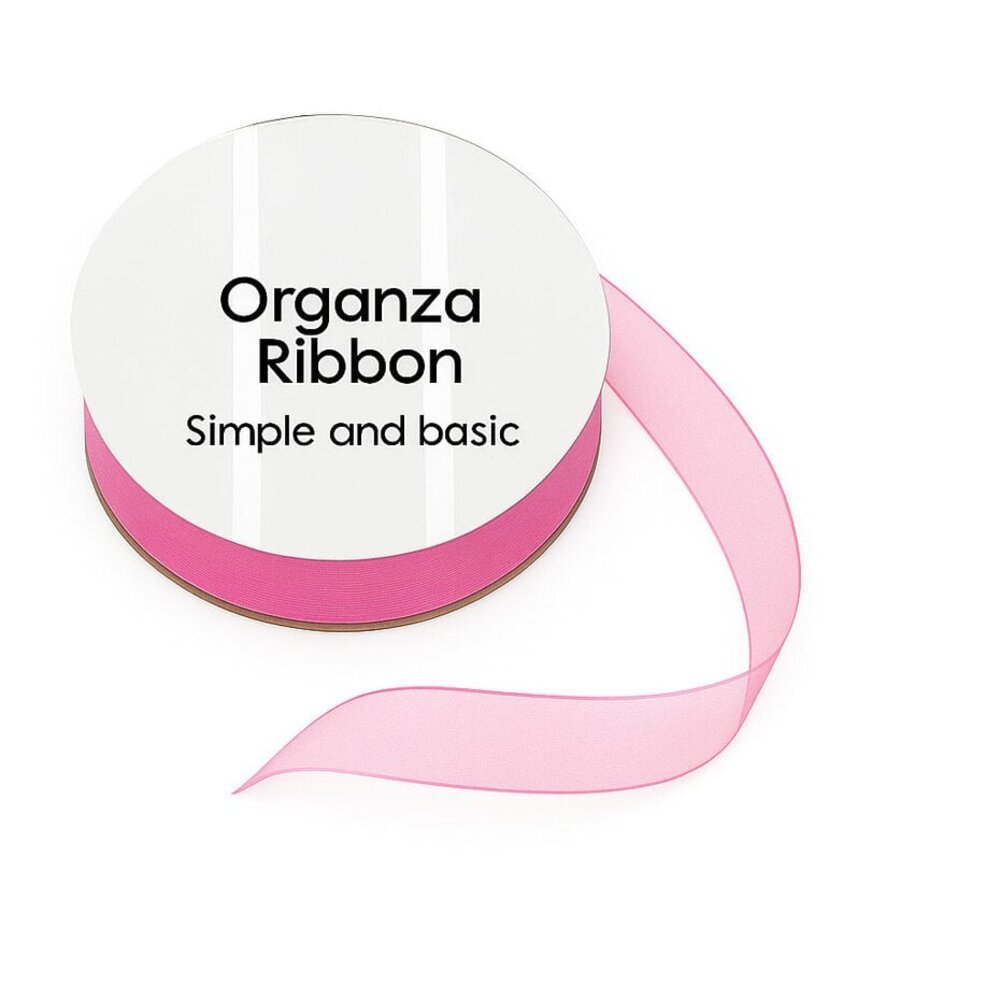 Simple and Basic Pink Organza Ribbon (8mmx10m) (SBA405)