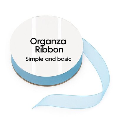Simple and Basic Light Blue Organza Ribbon (8mmx10m) (SBA406)