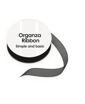 Simple and Basic Black Organza Ribbon (8mmx10m) (SBA409)