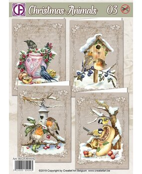 Creatief Art Card Kit Christmas Animals 03 (RE2530-0102)