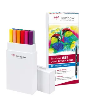 Tombow ABT Dual Brush Pens Primary Colors (12pcs) (ABT-12P-1)