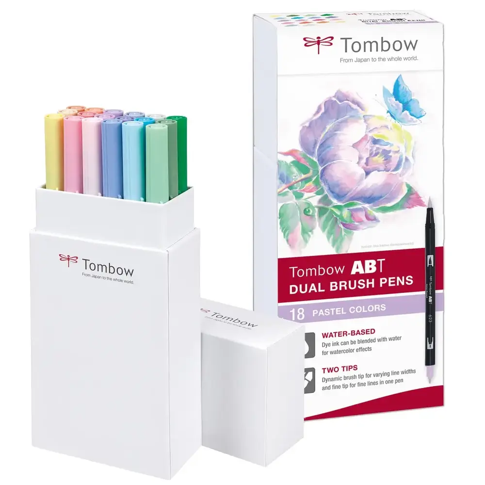 Tombow ABT Dual Brush Pens Pastel Colors (18pcs) (ABT-18P-5)