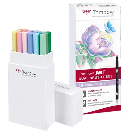 Tombow ABT Dual Brush Pens Pastel Colors (18pcs) (ABT-18P-5)