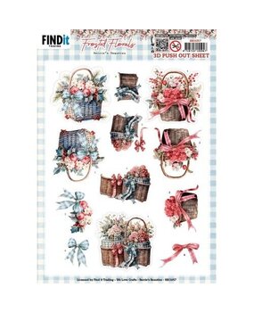 Berrie's Beauties Frosted Florals 3D Push Out Basket (SB11057) Berrie's Beauties Frosted Florals 3D Push Out Basket (SB11057)