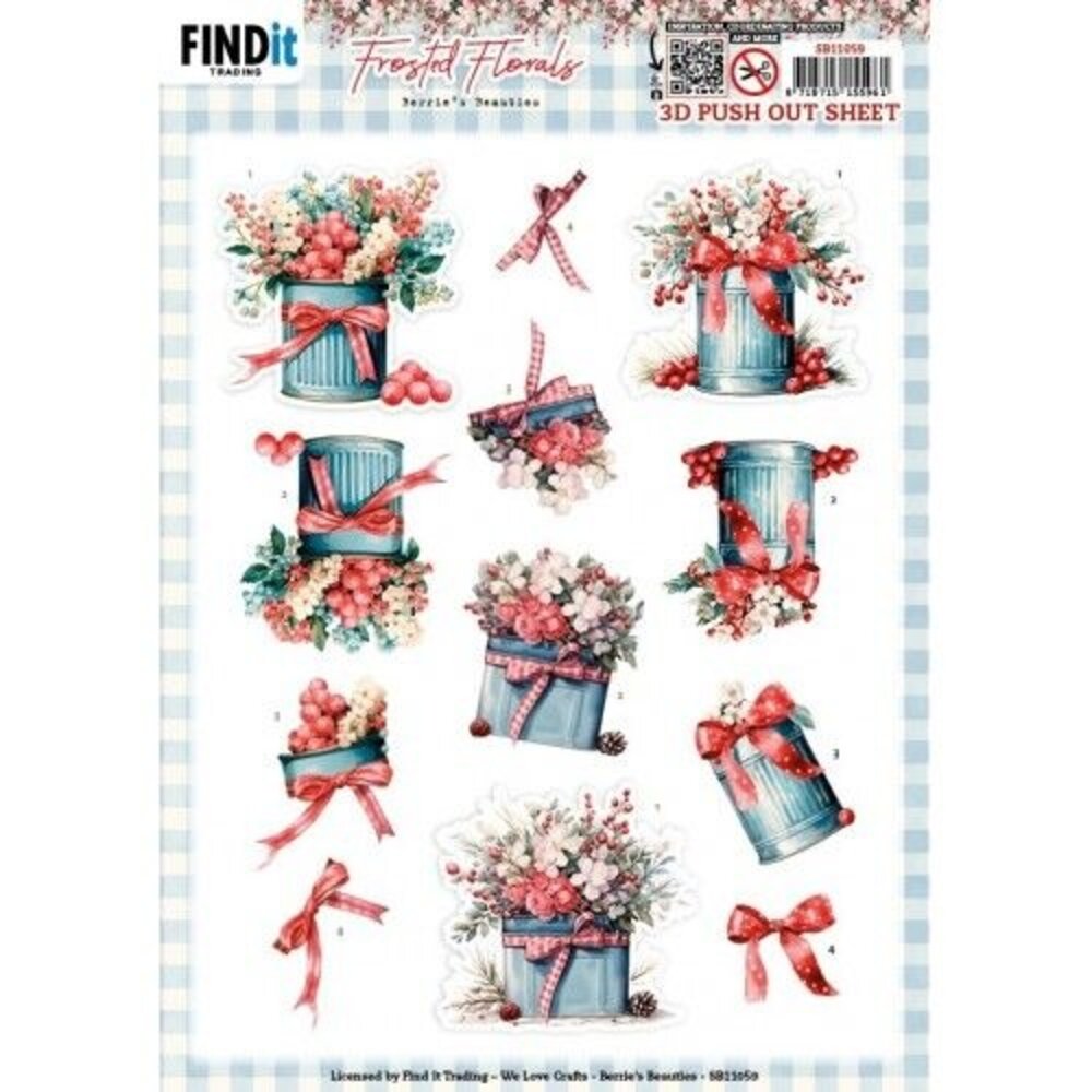 Berrie's Beauties Frosted Florals 3D Push Out Tin (SB11059) Berrie's Beauties Frosted Florals 3D Push Out Tin (SB11059)
