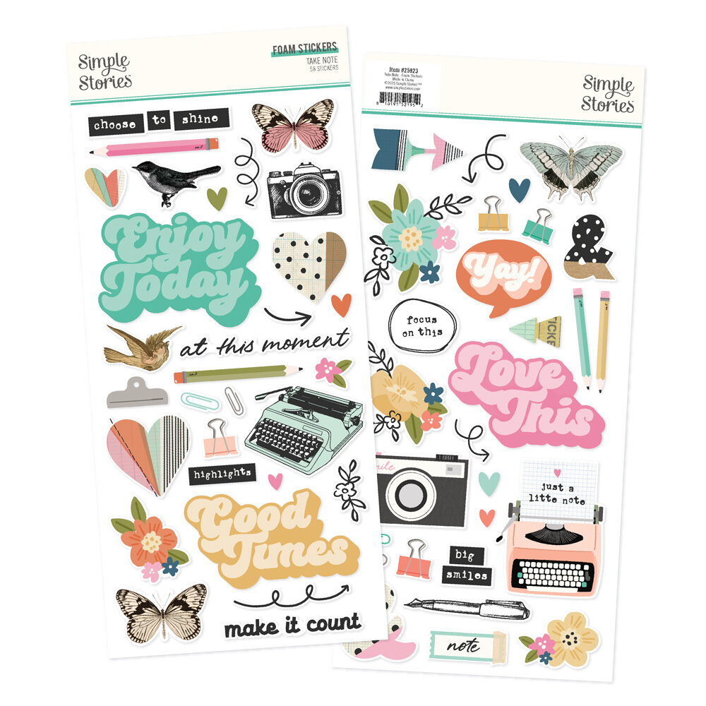 Simple Stories Take Note Foam Stickers (25923)