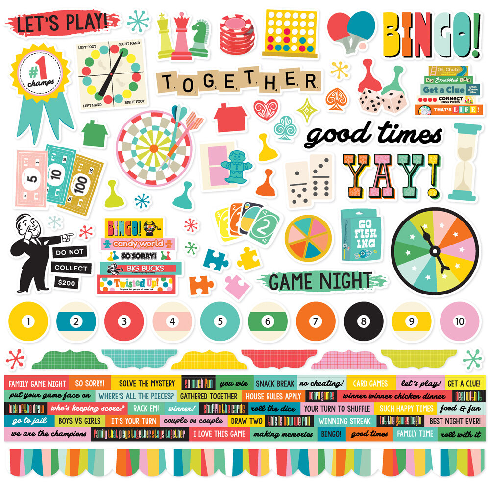 Simple Stories Game Night Cardstock Stickers (26102) Simple Stories Game Night Cardstock Stickers (26102)