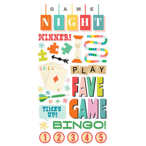 Simple Stories Game Night Foam Stickers (26121) Simple Stories Game Night Foam Stickers (26121)