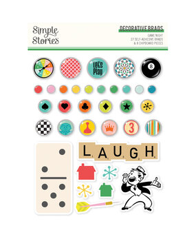 Simple Stories PRE-ORDER Game Night Decorative Brads (26122) Simple Stories PRE-ORDER Game Night Decorative Brads (26122)