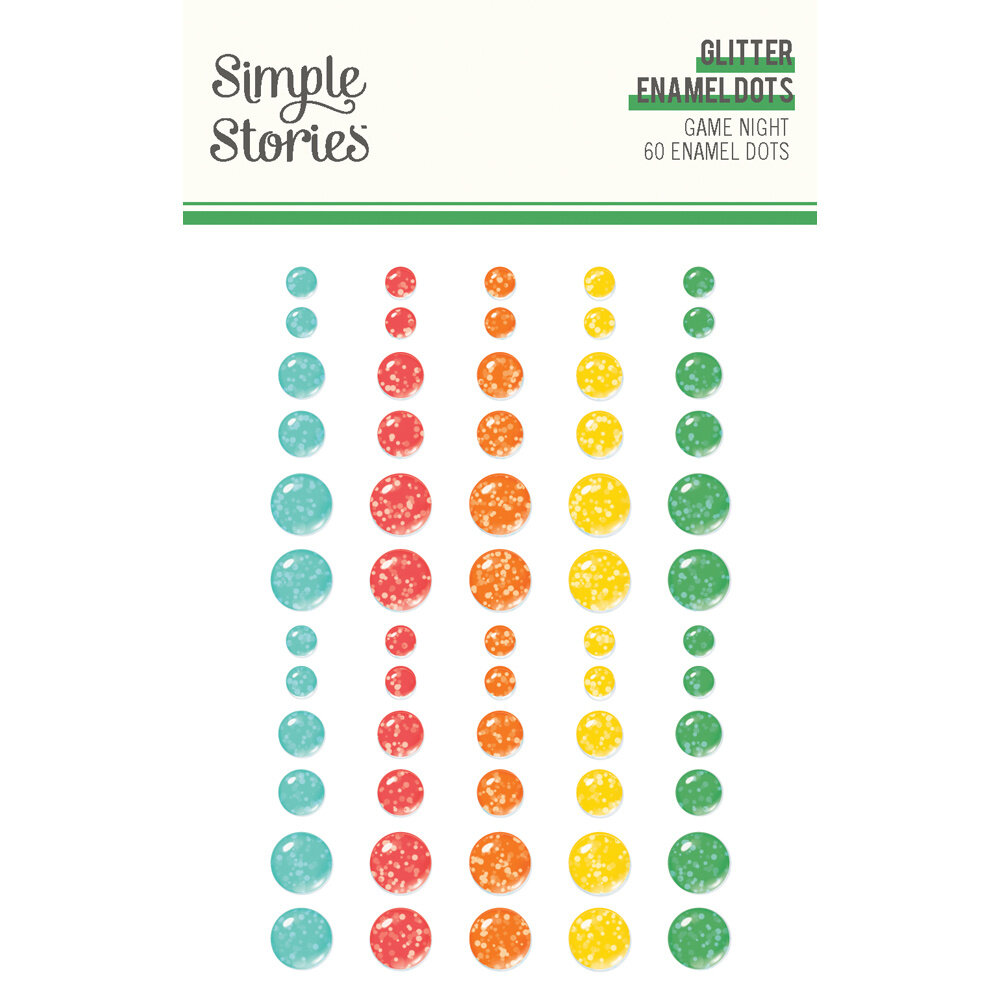 Simple Stories Game Night Glitter Enamel Dots (26123)