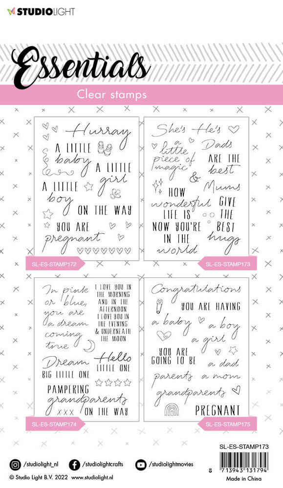 Studio Light Wonderful Sentiments Clear Stamps (SL-ES-STAMP173) (OUTLET) Studio Light Wonderful Sentiments Clear Stamps (SL-ES-STAMP173) (OUTLET)