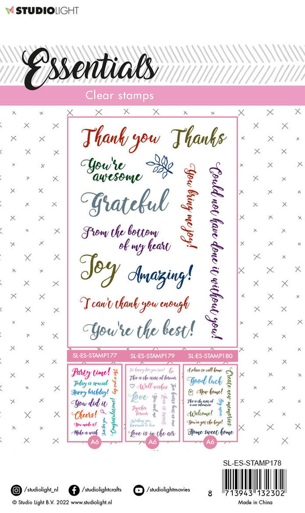 Studio Light Sentiments/Wishes Thanks Clear Stamps (SL-ES-STAMP178) (OUTLET) Studio Light Sentiments/Wishes Thanks Clear Stamps (SL-ES-STAMP178) (OUTLET)