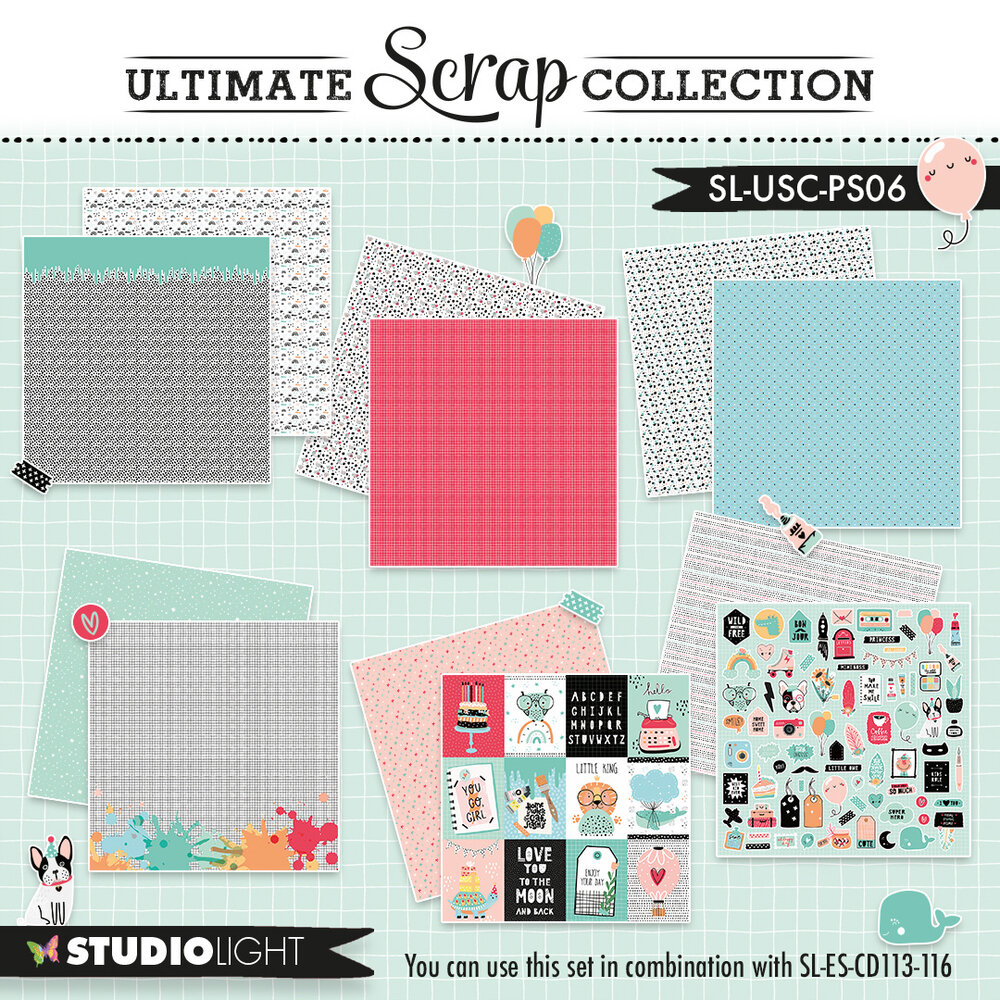 Studio Light Ultimate Scrap Collection 12x12 Inch Paper Pack Background (SL-USC-PS06) (OUTLET) Studio Light Ultimate Scrap Collection 12x12 Inch Paper Pack Background (SL-USC-PS06) (OUTLET)