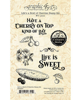 Graphic 45 Life's a Bowl of Cherries Clear Stamps (4502587) (OUTLET) Graphic 45 Life's a Bowl of Cherries Clear Stamps (4502587) (OUTLET)