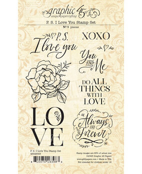 Graphic 45 P.S. I Love You Clear Stamps (4502645) (OUTLET) Graphic 45 P.S. I Love You Clear Stamps (4502645) (OUTLET)