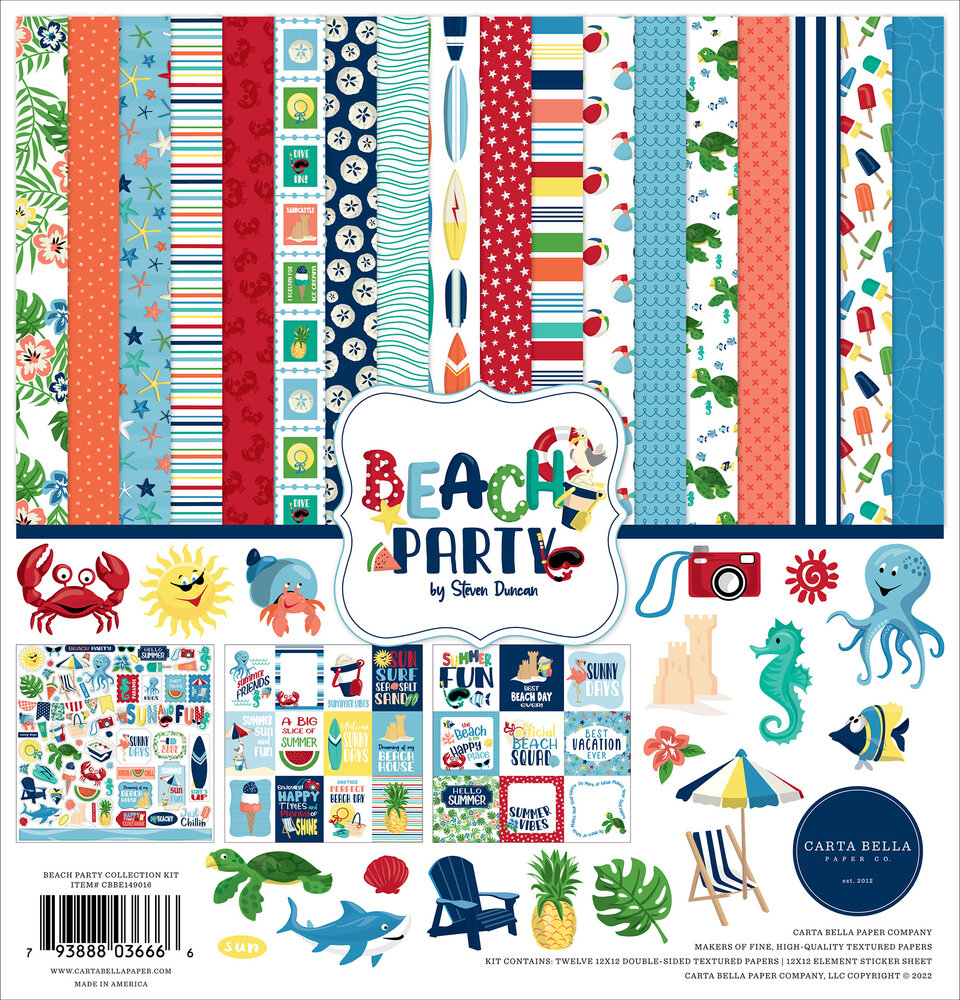 Carta Bella Beach Party 12x12 Inch Collection Kit (CBBE149016) (OUTLET)