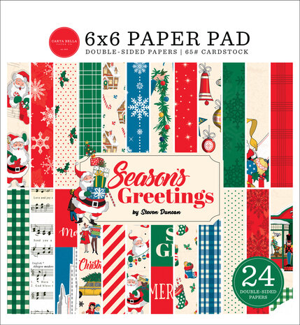 Carta Bella Season's Greetings 6x6 Inch Paper Pad (CBSG329023) (OUTLET) Carta Bella Season's Greetings 6x6 Inch Paper Pad (CBSG329023) (OUTLET)