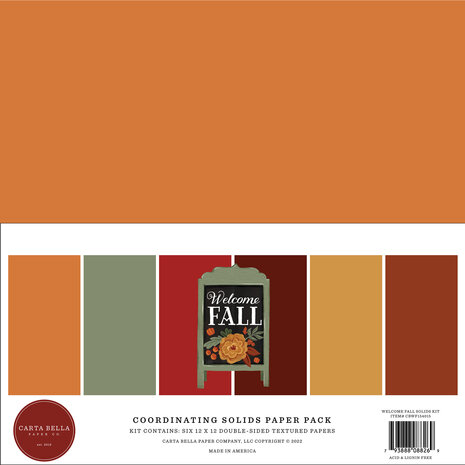 Carta Bella Welcome Fall 12x12 Inch Coordinating Solids Paper Pack (CBWF154015) (OUTLET) Carta Bella Welcome Fall 12x12 Inch Coordinating Solids Paper Pack (CBWF154015) (OUTLET)