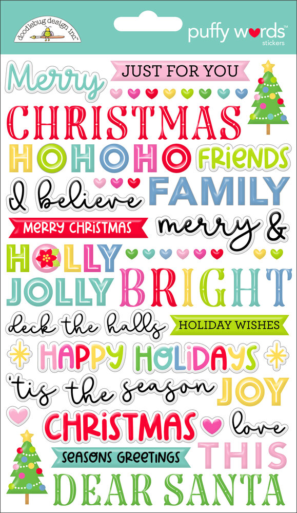 Doodlebug Design Inc. Oh What Fun Puffy Words Stickers (8967)