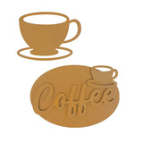 Stamperia Coffee and Chocolate MDF Crafty Shapes Blanks Cup and Plate (KLSM70)