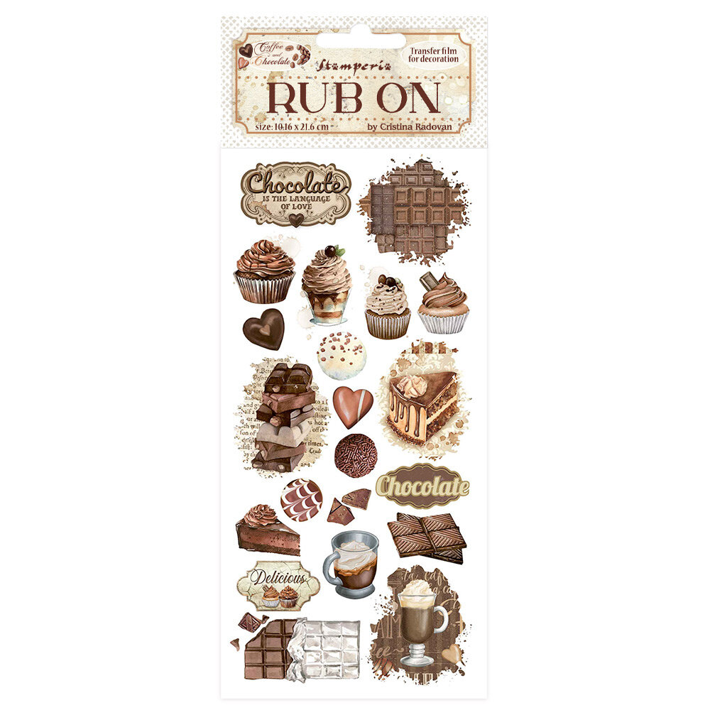 Stamperia Coffee and Chocolate Rub-On 4x8,5 Inch Vintage Sweet Moments (DFLRB194) Stamperia Coffee and Chocolate Rub-On 4x8,5 Inch Vintage Sweet Moments (DFLRB194)