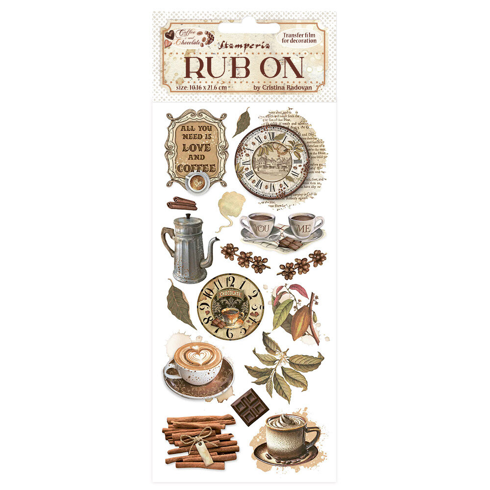 Stamperia Coffee and Chocolate Rub-On 4x8,5 Inch All You Need Is Love And Coffee (DFLRB195) Stamperia Coffee and Chocolate Rub-On 4x8,5 Inch All You Need Is Love And Coffee (DFLRB195)