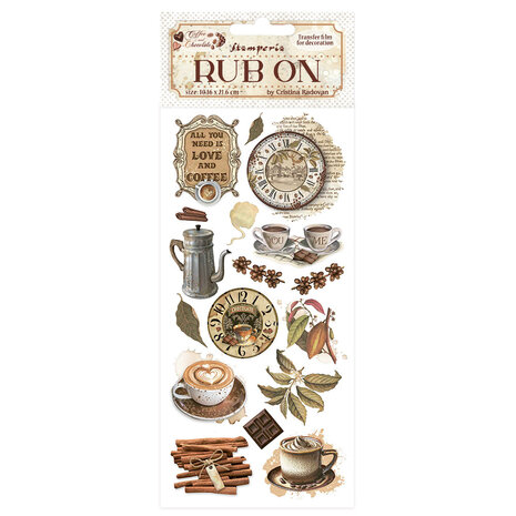 Stamperia Coffee and Chocolate Rub-On 4x8,5 Inch All You Need Is Love And Coffee (DFLRB195) Stamperia Coffee and Chocolate Rub-On 4x8,5 Inch All You Need Is Love And Coffee (DFLRB195)