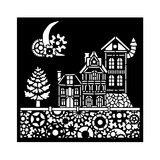 Stamperia Gear up for Christmas Thick Stencil 18x18cm Houses (KSTDQ129)